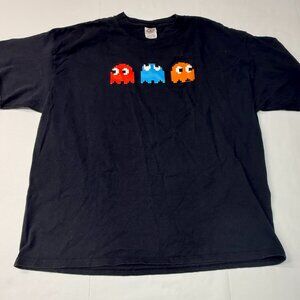 Pac-Man Ghosts Graphic T-Shirt Retro Arcade Gaming Black Delta Pro Weight XL
